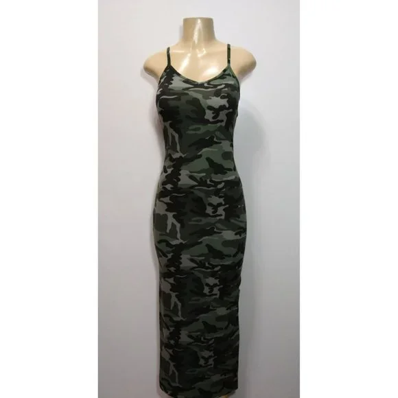 Dresses | Bodycon Camo Dress With Side Slit Sizes Mlxl Available | Poshmark